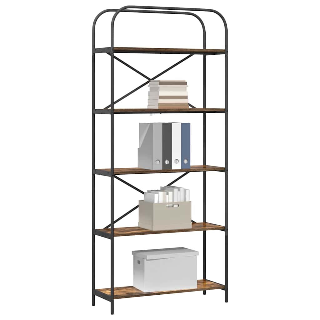 Vidaxl boekenkast 5-laags 80 x 30 x 183 cm bewerkt hout gerookt eiken