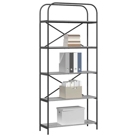 Vidaxl boekenkast 5-laags 80 x 30 x 183 cm bewerkt hout grijs sonoma