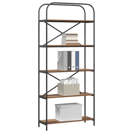 Vidaxl boekenkast 5-laags 80 x 30 x 183 cm bewerkt hout oudhout
