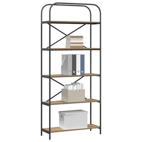 Vidaxl boekenkast 5-laags 80 x 30 x 183 cm bewerkt hout artisan eiken