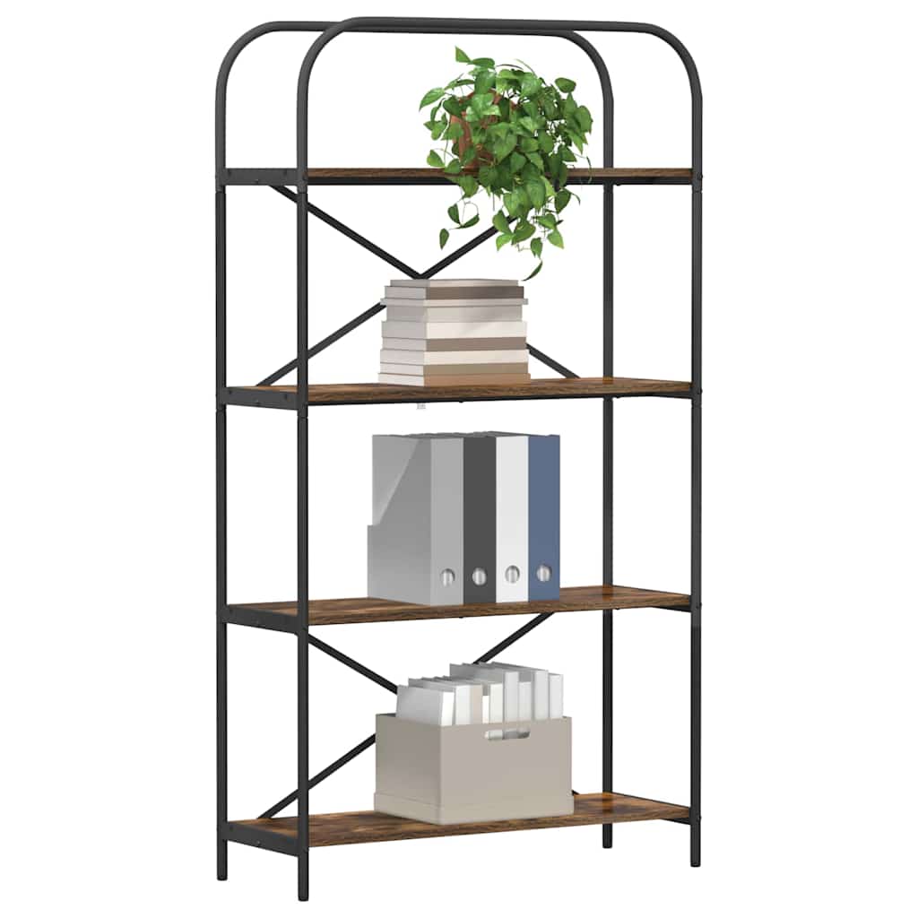 Vidaxl boekenkast 4-laags 80 x 30 x 146 cm bewerkt hout gerookt eiken