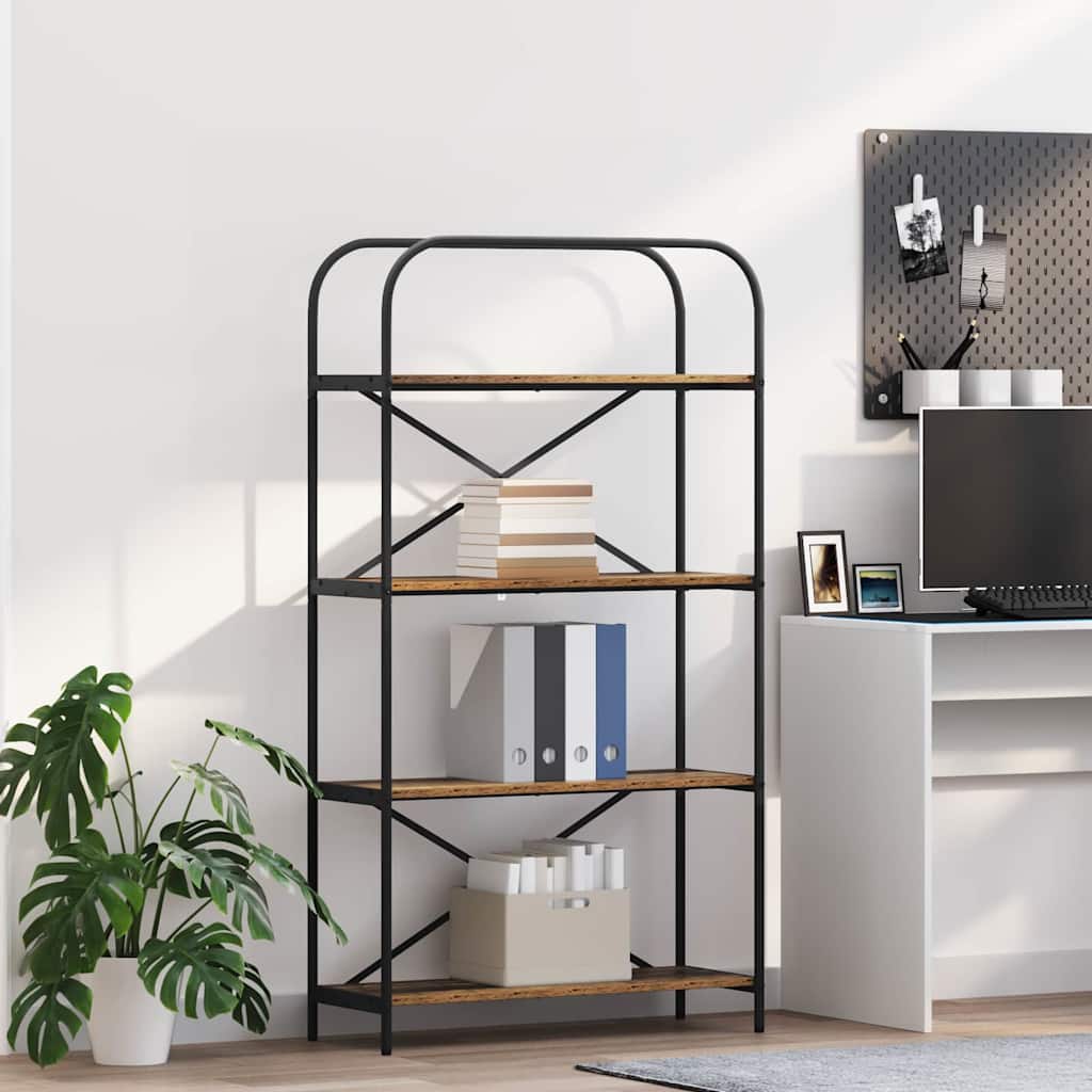 Vidaxl boekenkast 4-laags 80 x 30 x 146 cm bewerkt hout oudhout