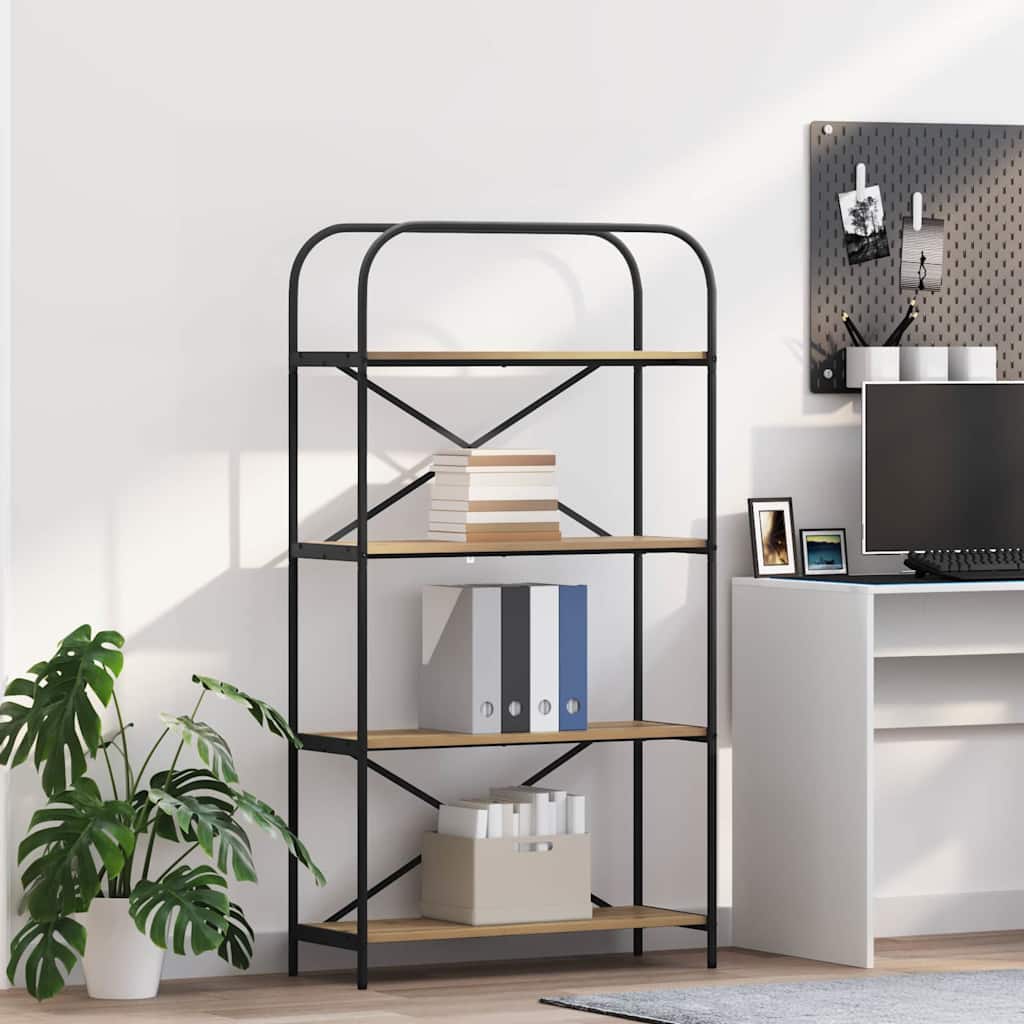 Vidaxl boekenkast 4-laags 80 x 30 x 146 cm bewerkt hout artisan eiken