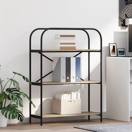 Vidaxl boekenkast 3-laags 80 x 30 x 109 cm bewerkt hout sonoma eiken