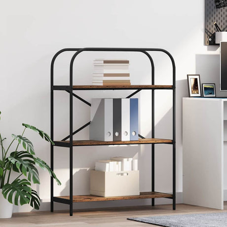Vidaxl boekenkast 3-laags 80 x 30 x 109 cm bewerkt hout oudhout