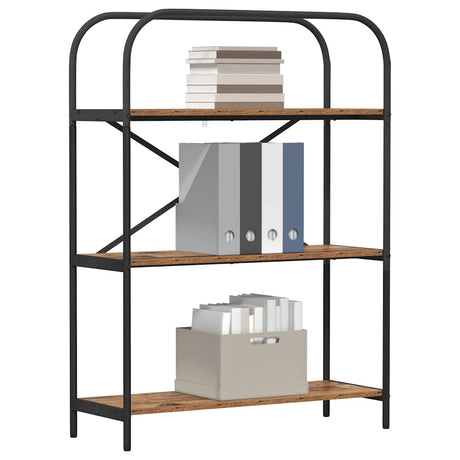 Vidaxl boekenkast 3-laags 80 x 30 x 109 cm bewerkt hout oudhout