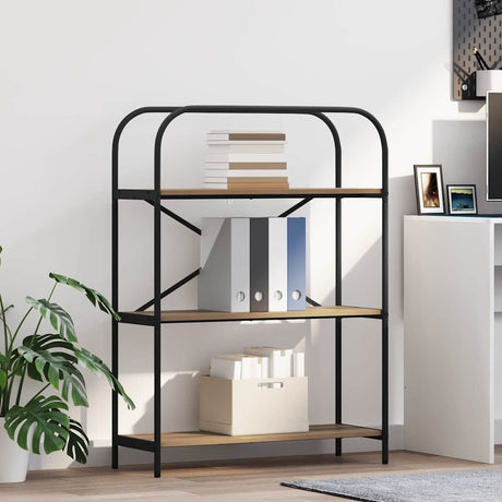 Vidaxl boekenkast 3-laags 80 x 30 x 109 cm bewerkt hout artisan eiken