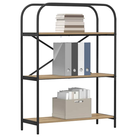 Vidaxl boekenkast 3-laags 80 x 30 x 109 cm bewerkt hout artisan eiken