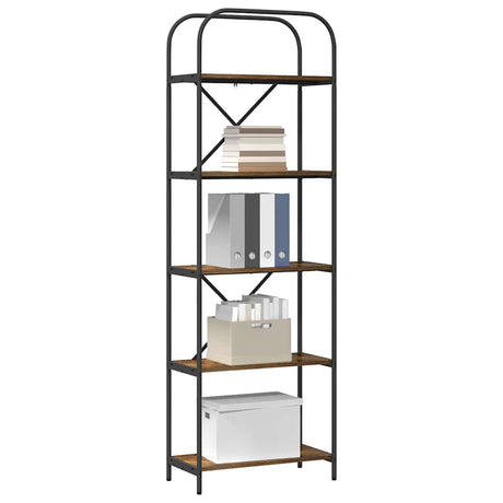 Vidaxl boekenkast 5-laags 60 x 30 x 183 cm bewerkt hout gerookt eiken