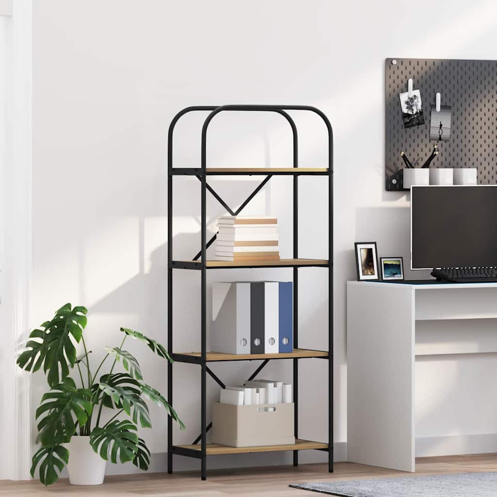 Vidaxl boekenkast 4-laags 60 x 30 x 146 cm bewerkt hout artisan eiken