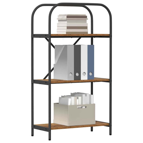 Vidaxl boekenkast 3-laags 60 x 30 x 109 cm bewerkt hout oudhout
