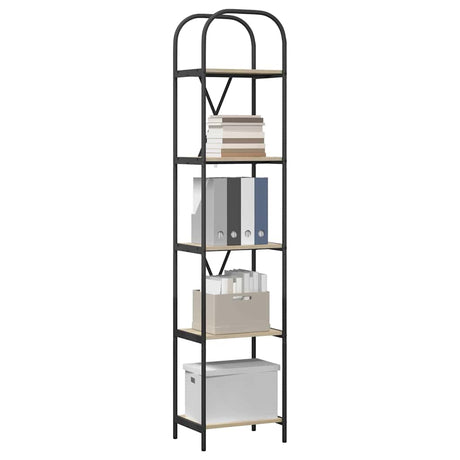 Vidaxl boekenkast 5-laags 40 x 30 x 183 cm bewerkt hout sonoma eiken
