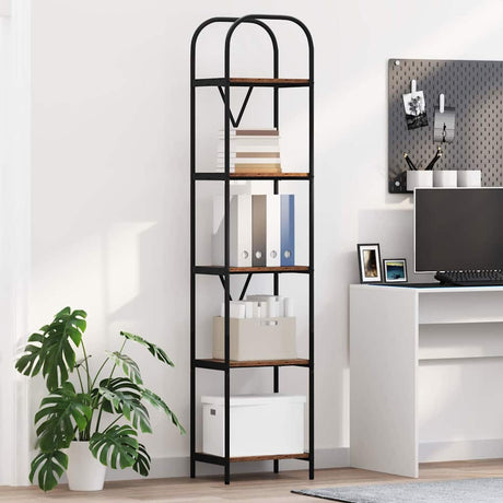Vidaxl boekenkast 5-laags 40 x 30 x 183 cm bewerkt hout oudhout