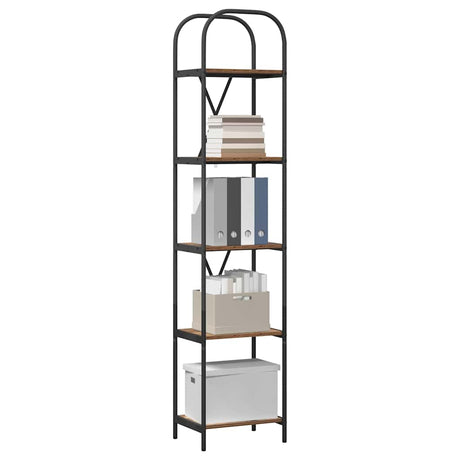 Vidaxl boekenkast 5-laags 40 x 30 x 183 cm bewerkt hout oudhout