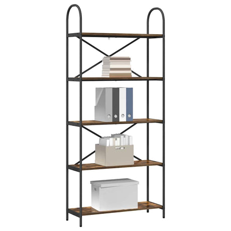 Vidaxl boekenkast 5-laags 80 x 30 x 183 cm bewerkt hout gerookt eiken