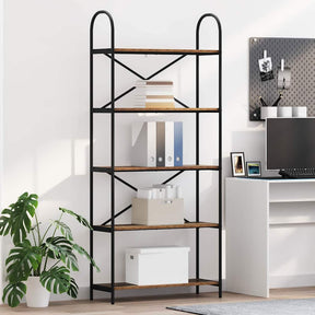 Vidaxl boekenkast 5-laags 80 x 30 x 183 cm bewerkt hout oudhout