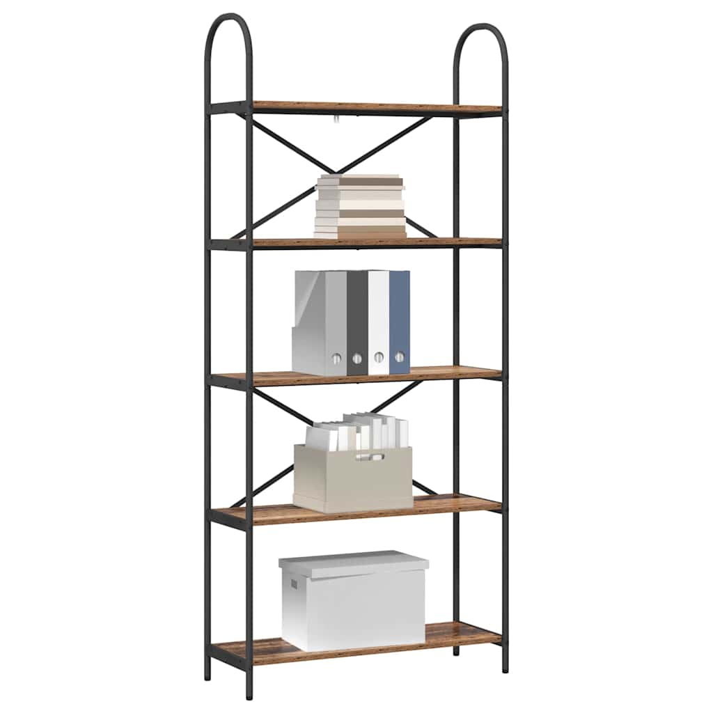 Vidaxl boekenkast 5-laags 80 x 30 x 183 cm bewerkt hout oudhout
