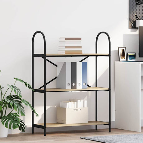 Vidaxl boekenkast 3-laags 80 x 30 x 109 cm bewerkt hout sonoma eiken