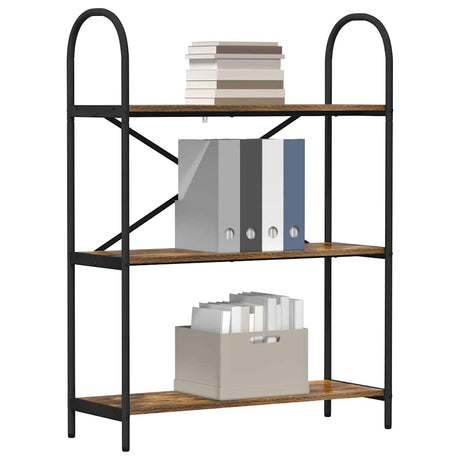 Vidaxl boekenkast 3-laags 80 x 30 x 109 cm bewerkt hout gerookt eiken