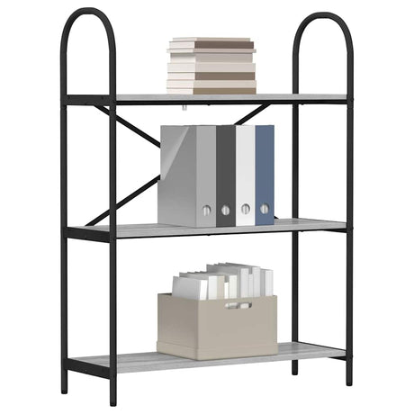 Vidaxl boekenkast 3-laags 80 x 30 x 109 cm bewerkt hout grijs sonoma