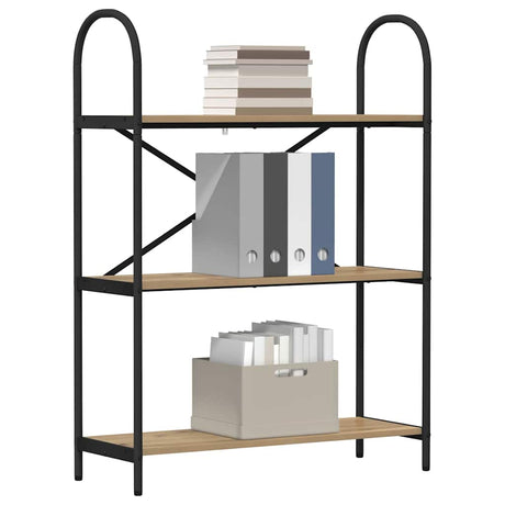 Vidaxl boekenkast 3-laags 80 x 30 x 109 cm bewerkt hout artisan eiken