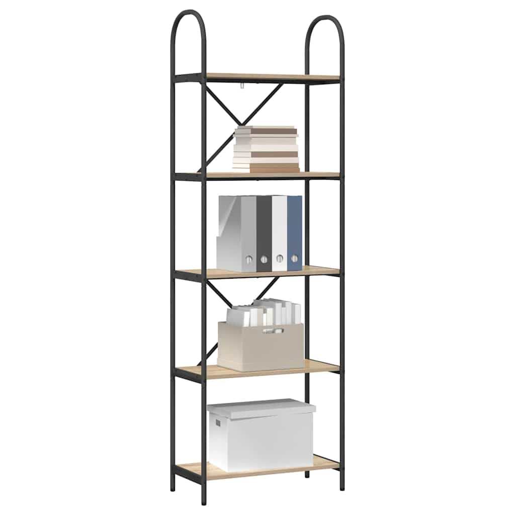 Vidaxl boekenkast 5-laags 60 x 30 x 183 cm bewerkt hout sonoma eiken