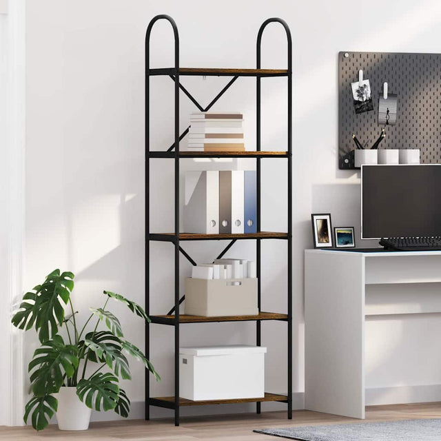 Vidaxl boekenkast 5-laags 60 x 30 x 183 cm bewerkt hout gerookt eiken
