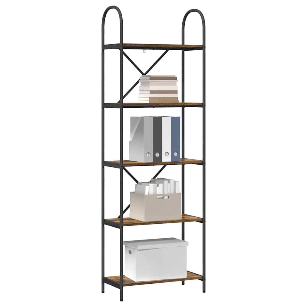 Vidaxl boekenkast 5-laags 60 x 30 x 183 cm bewerkt hout gerookt eiken