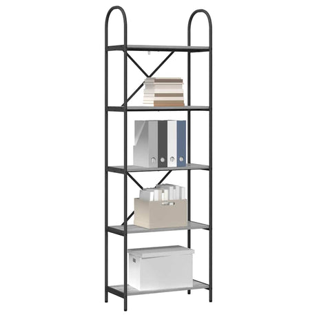 Vidaxl boekenkast 5-laags 60 x 30 x 183 cm bewerkt hout grijs sonoma