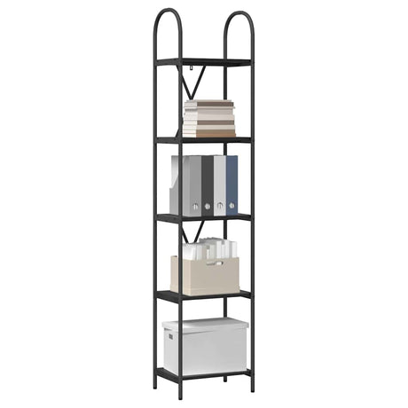 Vidaxl boekenkast 5-laags 40 x 30 x 183 cm bewerkt hout zwart eiken