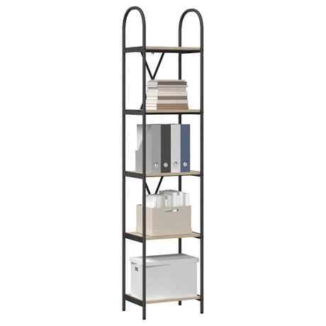Vidaxl boekenkast 5-laags 40 x 30 x 183 cm bewerkt hout sonoma eiken
