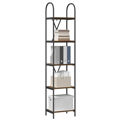 Vidaxl boekenkast 5-laags 40 x 30 x 183 cm bewerkt hout gerookt eiken