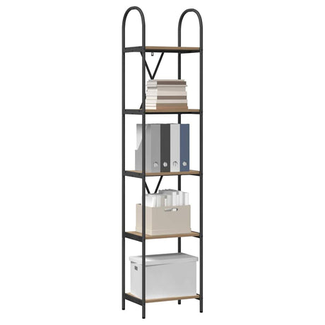 Vidaxl boekenkast 5-laags 40 x 30 x 183 cm bewerkt hout artisan eiken