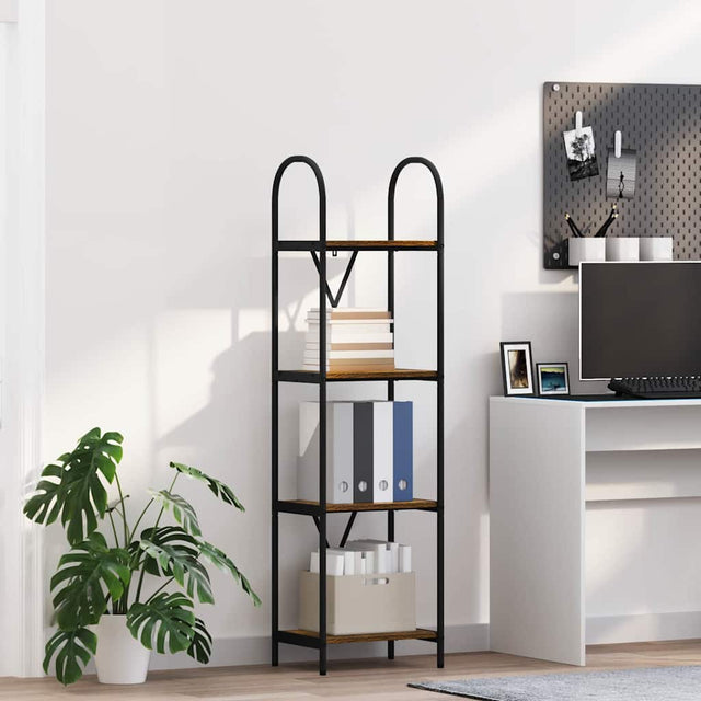 Vidaxl boekenkast 4-laags 40 x 30 x 146 cm bewerkt hout gerookt eiken