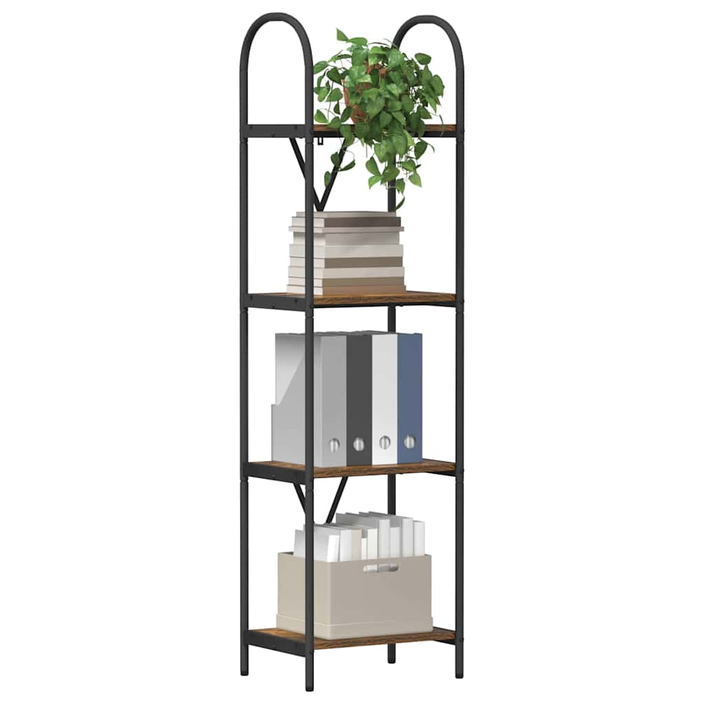 Vidaxl boekenkast 4-laags 40 x 30 x 146 cm bewerkt hout gerookt eiken