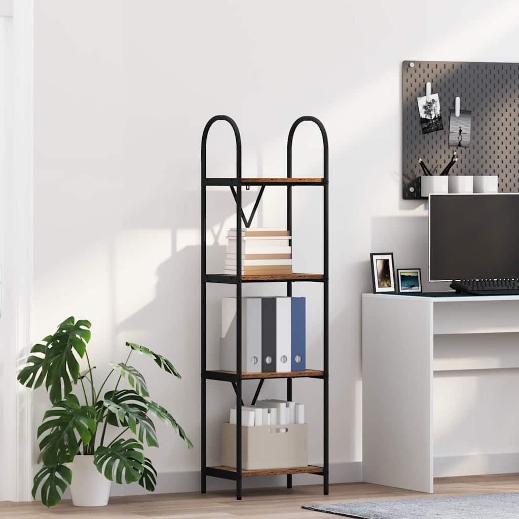 Vidaxl boekenkast 4-laags 40 x 30 x 146 cm bewerkt hout oudhout