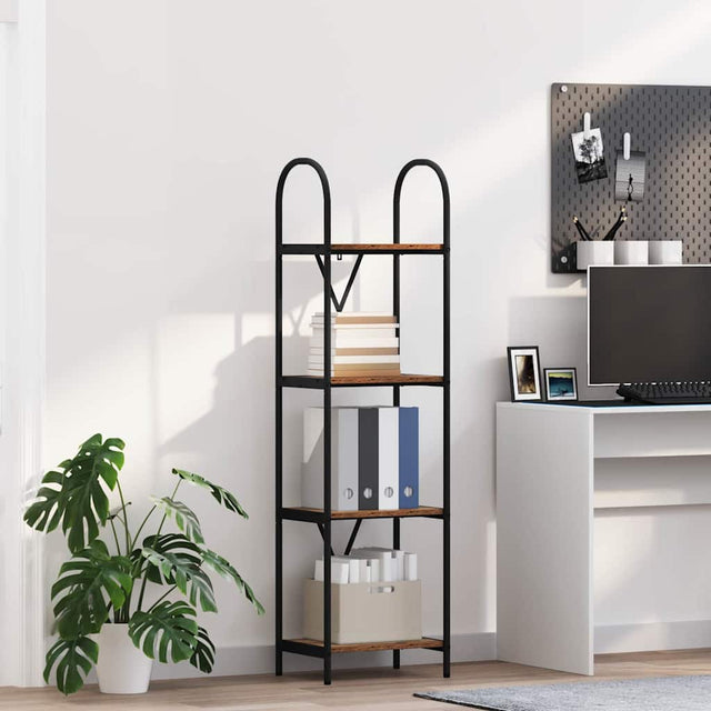 Vidaxl boekenkast 4-laags 40 x 30 x 146 cm bewerkt hout oudhout
