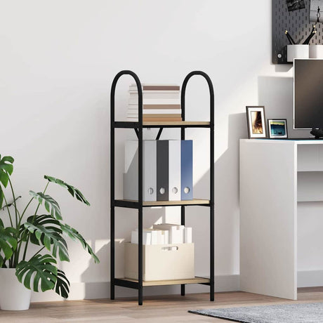 Vidaxl boekenkast 3-laags 40 x 30 x 109 cm bewerkt hout sonoma eiken