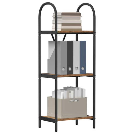 Vidaxl boekenkast 3-laags 40 x 30 x 109 cm bewerkt hout oudhout