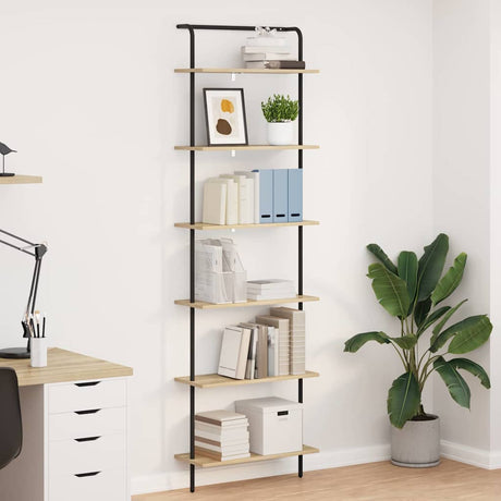 Vidaxl boekenkast 6-laags 60 x 24 x 203 cm bewerkt hout sonoma eiken