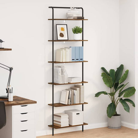 Vidaxl boekenkast 6-laags 60 x 24 x 203 cm bewerkt hout gerookt eiken