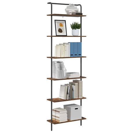 Vidaxl boekenkast 6-laags 60 x 24 x 203 cm bewerkt hout gerookt eiken
