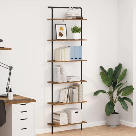Vidaxl boekenkast 6-laags 60 x 24 x 203 cm bewerkt hout oudhout