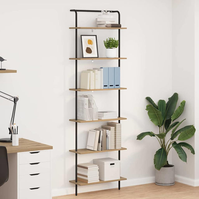 Vidaxl boekenkast 6-laags 60 x 24 x 203 cm bewerkt hout artisan eiken