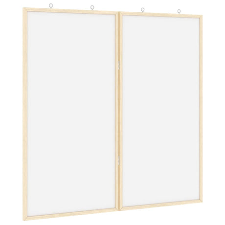 Vidaxl bulletinbord wit 80 x 80 x 1.4 cm massief grenenhout