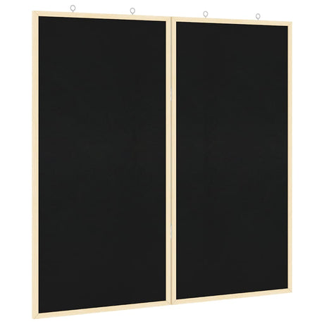 Vidaxl bulletinbord zwart 80 x 80 x 1.4 cm massief grenenhout