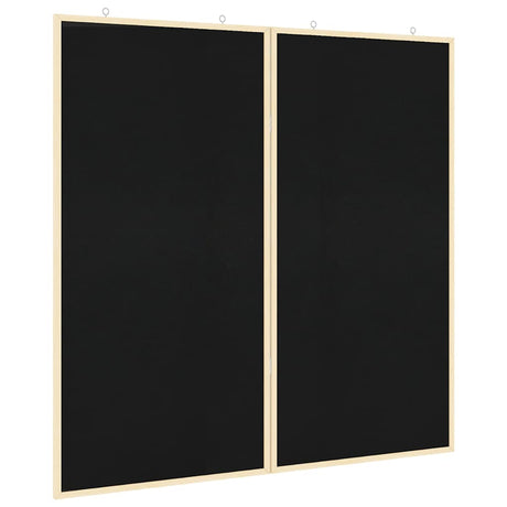 Vidaxl bulletinbord zwart 80 x 80 x 1.4 cm massief grenenhout