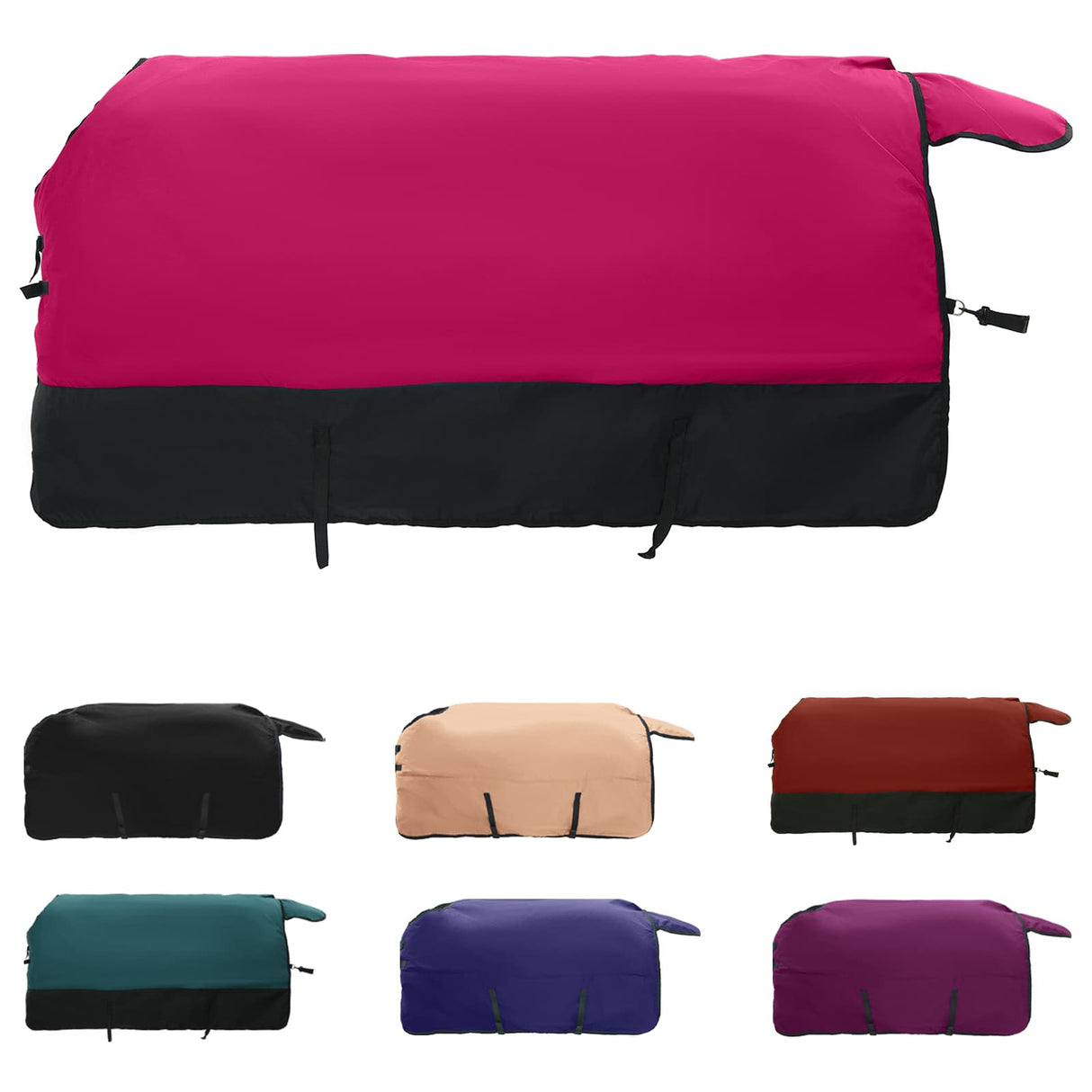 Vidaxl paardendeken roze en zwart 75 cm polyester