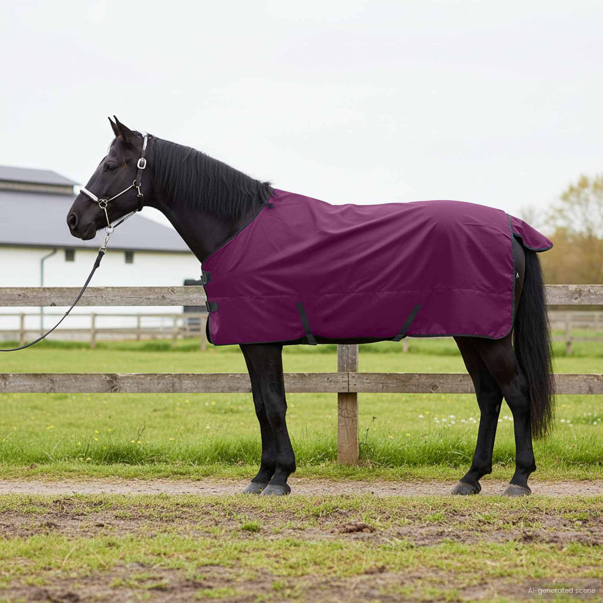 Vidaxl paardendeken donkergroen en zwart 135 cm polyester