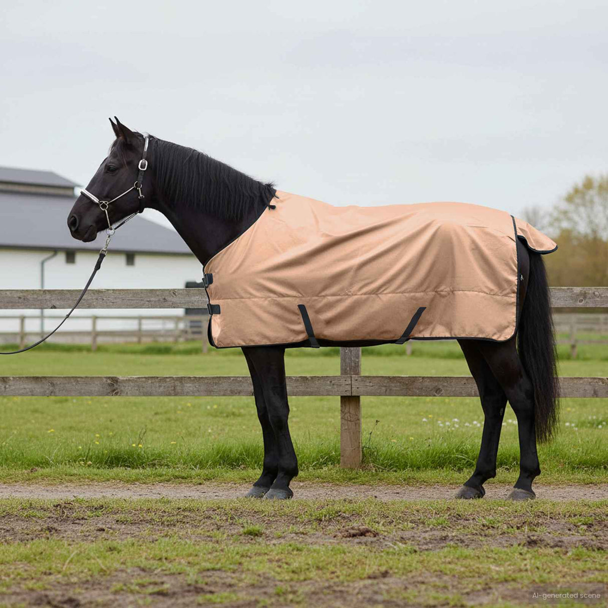 Vidaxl paardendeken cappuccino 135 cm polyester
